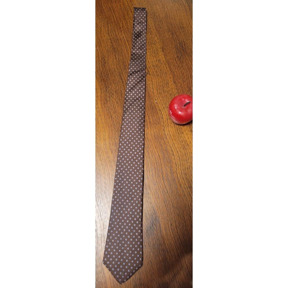 Don Loper Beverly Hills Silk Brown Blue Floral Pattern Men's Tie